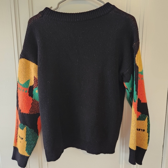 Colorful Cat Pattern Sweater - Picture 3 of 3